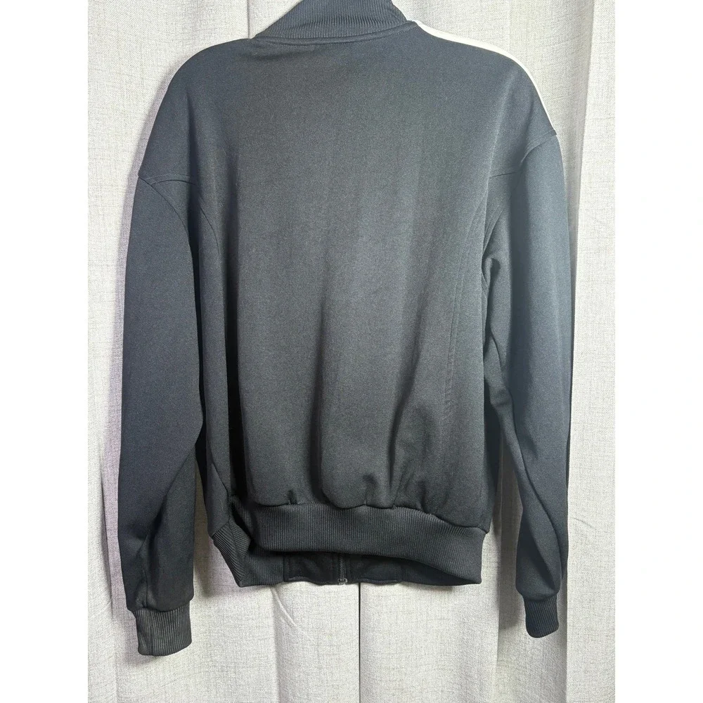 Adidas Originals Mens Trefoil Track Jacket Black White Stripes Vintage Large